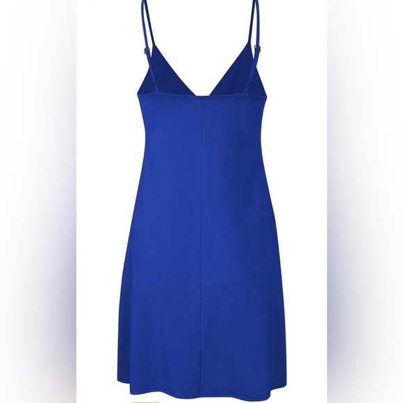 NWT - Women's Sleeveless Knee Length Maternity Dress - Blue - Picture 3 of 6